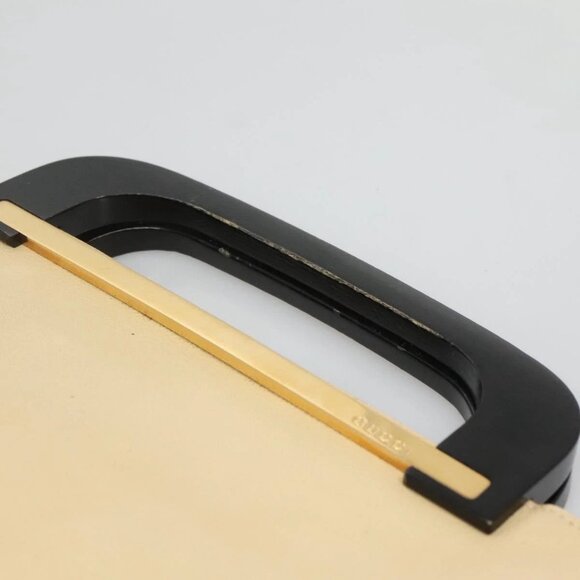 GUCCI Hand Bag Leather Beige Gold Auth BA1025 - Picture 9 of 16